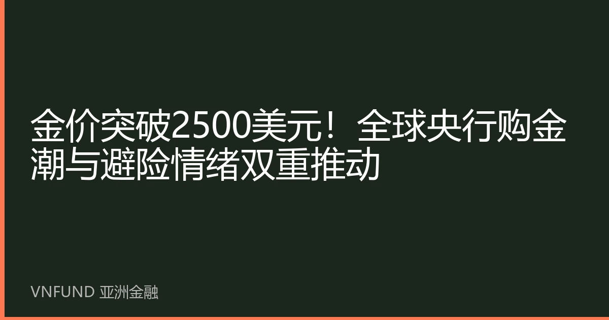 Gold Price Breaks $2,500! Dual Drive of Global Central Bank Gold Purchases and Risk Aversion