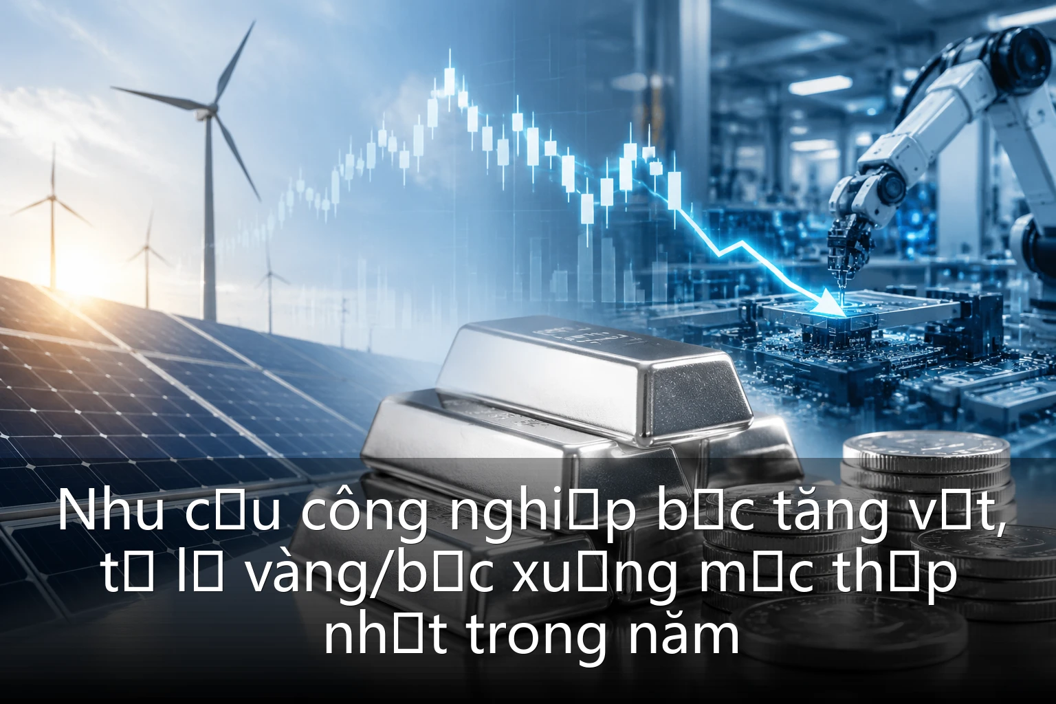 Nhu cầu công nghiệp bạc tăng vọt, tỷ lệ vàng/bạc xuống mức thấp nhất trong năm